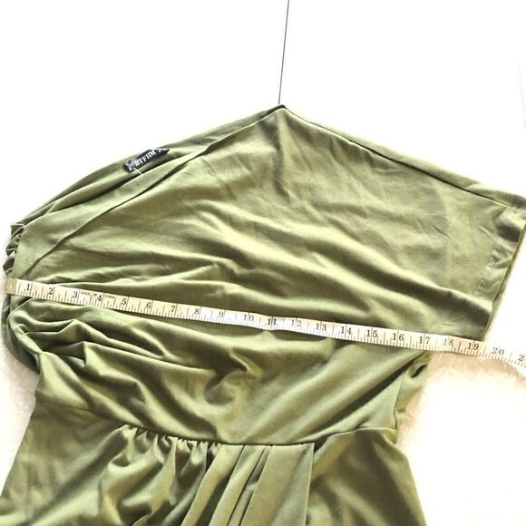 btfbm army green one shoulder wrap dress wedding guest summer vaca resort sz med - Picture 9 of 12